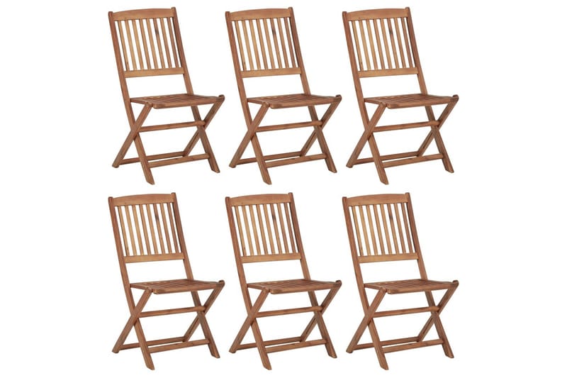 Foldbare havestole 6 stk. massivt akacietræ - Brun - Havemøbler - Havestole - Caféstole