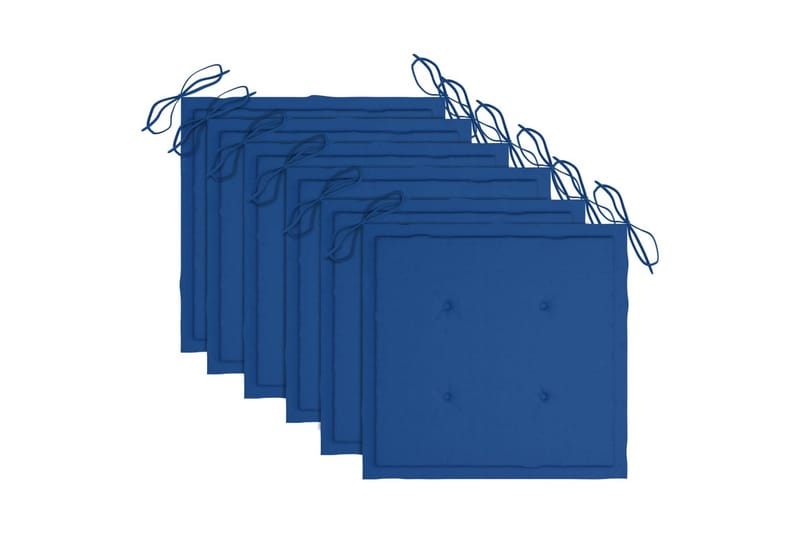 Foldbare havestole 6 stk. med hynder massivt akacietræ - Havemøbler - Havestole - Caféstole