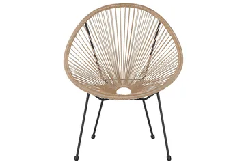 Cayaco Udendørslænestol - Natur/Beige/Sort - Havemøbler - Havestole - Udendørs lænestol