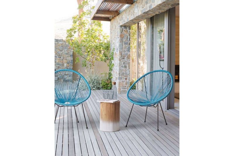 Cayaco Udendørslænestol - Sort/Blå - Havemøbler - Havestole - Udendørs lænestol