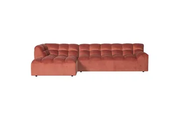 Chaiselong Allure - Vasket fløjl i rosa, Venstre - Møbler - Sofaer - Hjørnesofa