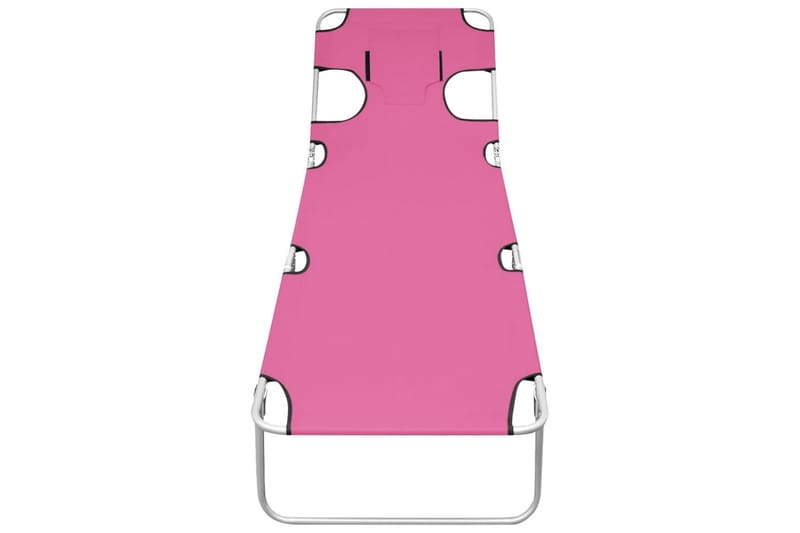 foldbar liggestol med nakkehynde stål pink - Lyserød - Havemøbler - Havestole - Solseng & solvogn