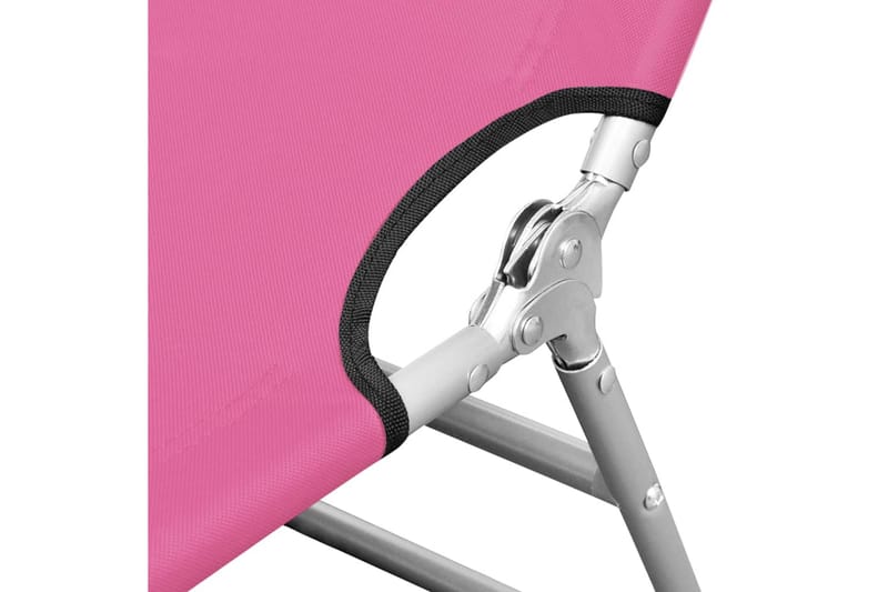 foldbar liggestol med nakkehynde stål pink - Lyserød - Havemøbler - Havestole - Solseng & solvogn
