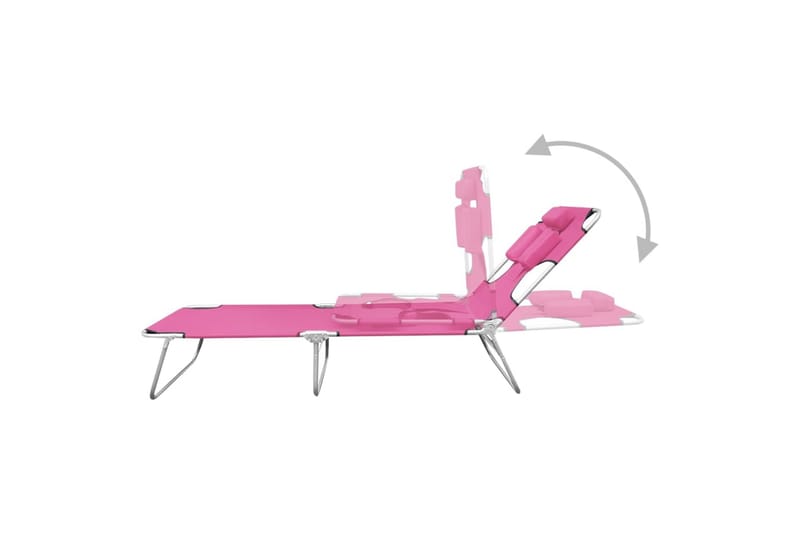 foldbar liggestol med nakkehynde stål pink - Lyserød - Havemøbler - Havestole - Solseng & solvogn