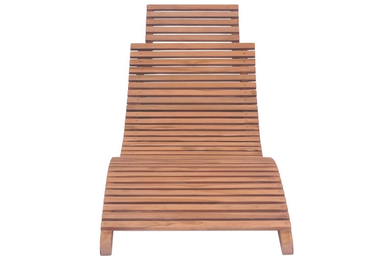 foldbare liggestole 2 stk. massivt teaktræ - Brun - Havemøbler - Havestole - Solseng & solvogn