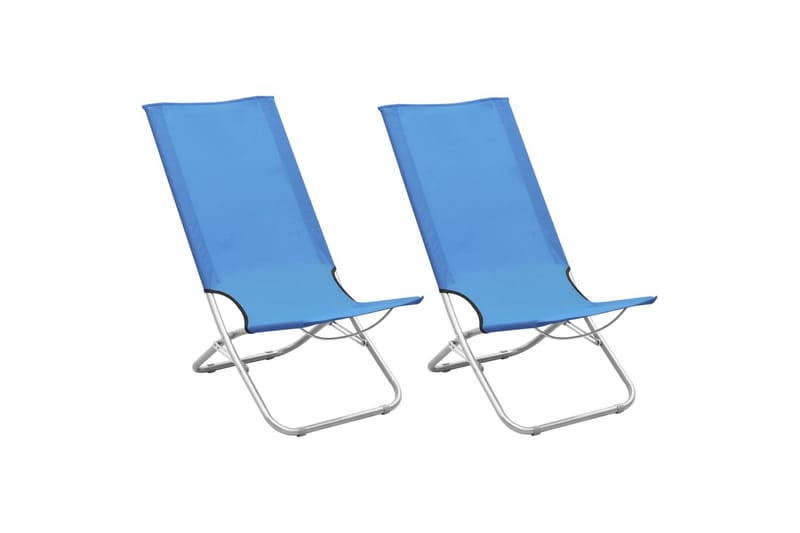 Foldbare Strandstole 2 Stk. Stof Blå - Blå - Solstole