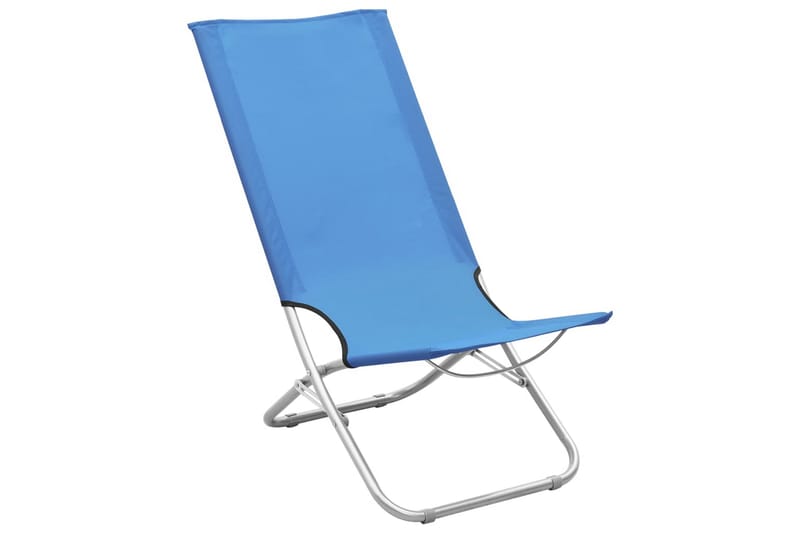 Foldbare Strandstole 2 Stk. Stof Blå - Blå - Havemøbler - Havestole - Solstole