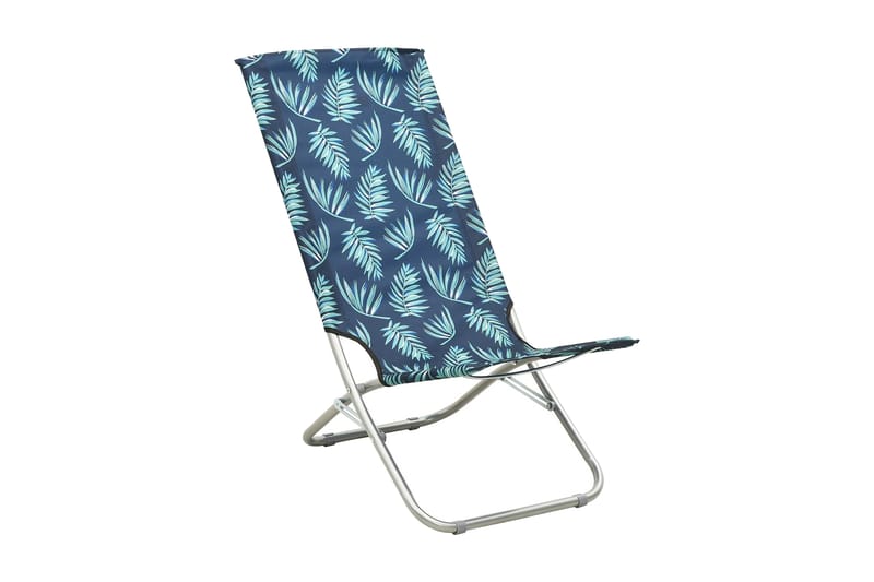 Foldbare Strandstole 2 Stk. Stof Bladmønster - Havemøbler - Havestole - Solstole
