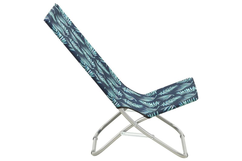Foldbare Strandstole 2 Stk. Stof Bladmønster - Havemøbler - Havestole - Solstole