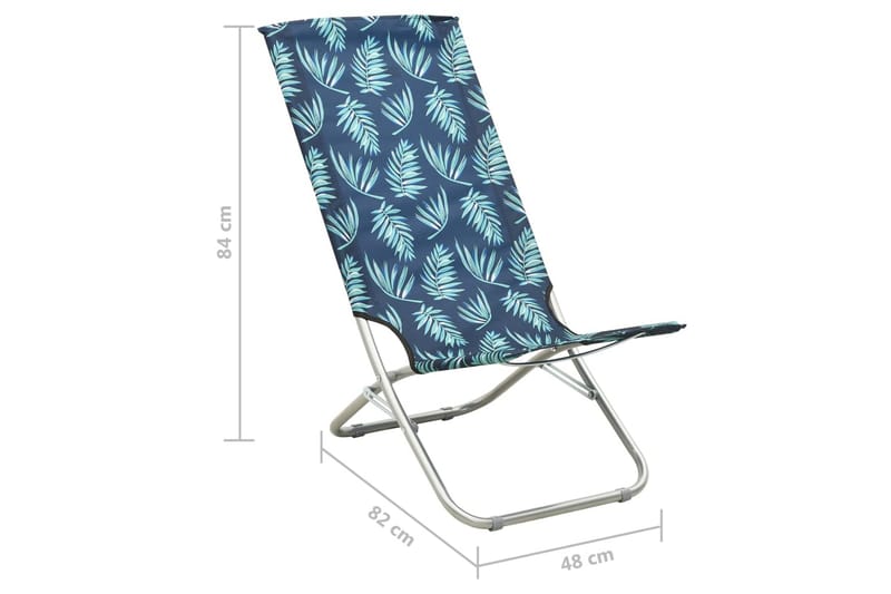 Foldbare Strandstole 2 Stk. Stof Bladmønster - Havemøbler - Havestole - Solstole
