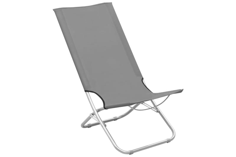 Foldbare Strandstole 2 Stk. Stof Grå - Grå - Havemøbler - Havestole - Solstole