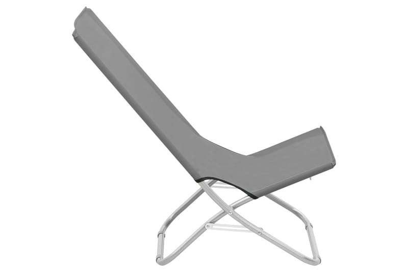 Foldbare Strandstole 2 Stk. Stof Grå - Grå - Havemøbler - Havestole - Solstole