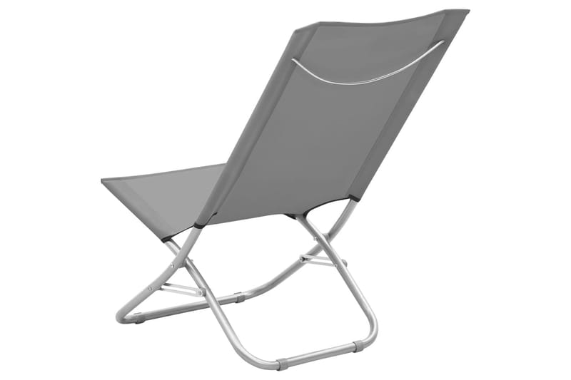 Foldbare Strandstole 2 Stk. Stof Grå - Grå - Havemøbler - Havestole - Solstole