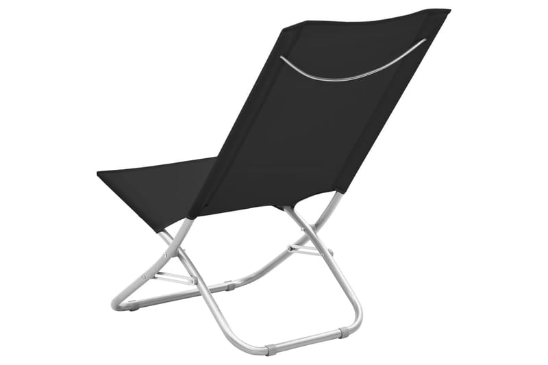 Foldbare Strandstole 2 Stk. Stof Sort - Sort - Havemøbler - Havestole - Solstole