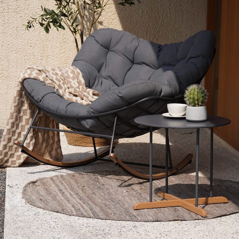 Gyngestol HOME4YOU Royal Mørkegrå - Mørkegrå - Havemøbler - Havestole - Havegyngestol