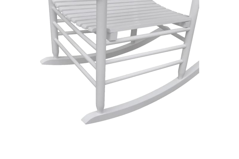 Gyngestol Med Kurvet Sæde Hvid Træ - Hvid - Loungestol udendørs - Udendørs lænestol