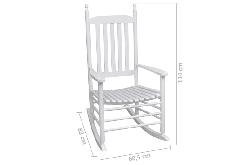 Gyngestol Med Kurvet Sæde Hvid Træ - Hvid - Loungestol udendørs - Udendørs lænestol