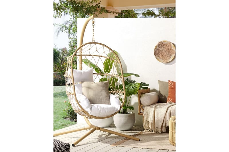 Hængestol Adria - Beige, hvid - Havemøbler - Havestole - Hængestol