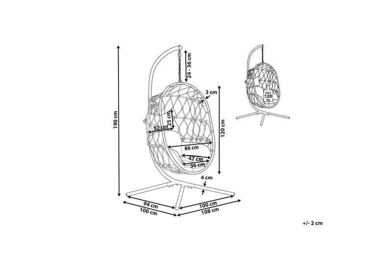 Hængestol Adria - Hvid, Grå - Havemøbler - Havestole - Hængestol