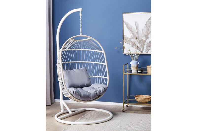 Hængestol Alba - Hvid, Grå - Havemøbler - Havestole - Hængestol