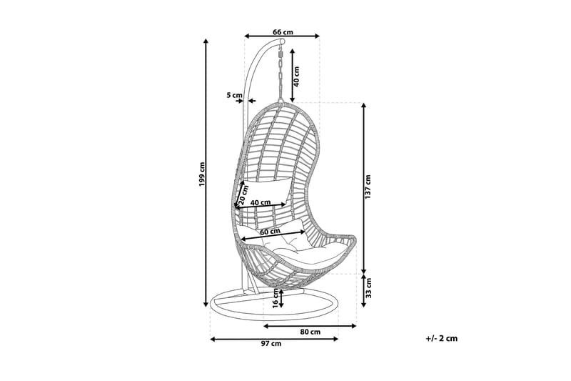Appuna Hængestol med Stativ - Grå - Havemøbler - Havestole - Hængestol