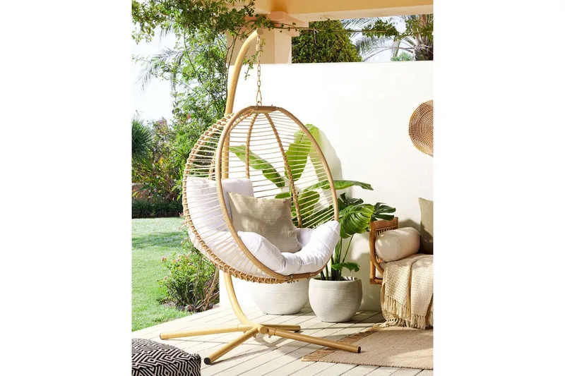 Hængestol Arco - Beige, hvid - Havemøbler - Havestole - Hængestol