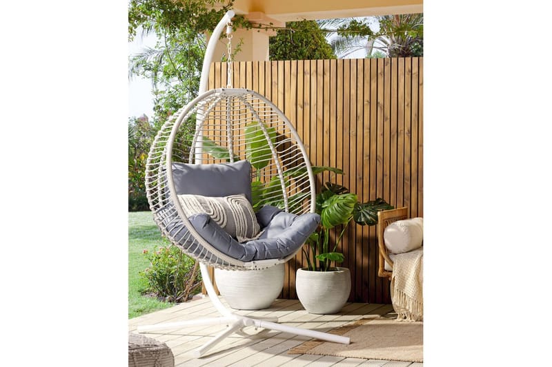 Hængestol Arco - Hvid, Grå - Havemøbler - Havestole - Hængestol