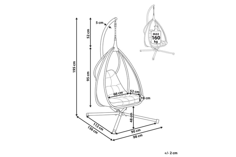 Hængestol Avegno - Mørkegrå - Havemøbler - Havestole - Hængestol