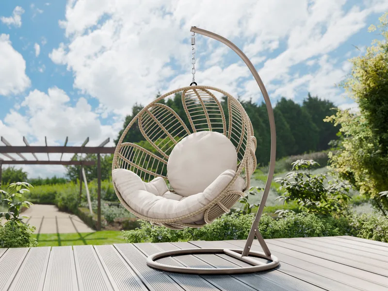 Bravion Hængestol til udendørs brug - beige - Havemøbler - Havestole - Hængestol - Hængestol på stativ