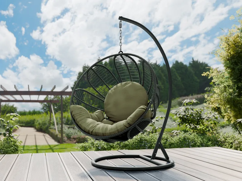 Bravion Hængestol til udendørs brug - grøn - Havemøbler - Havestole - Hængestol - Hængestol på stativ