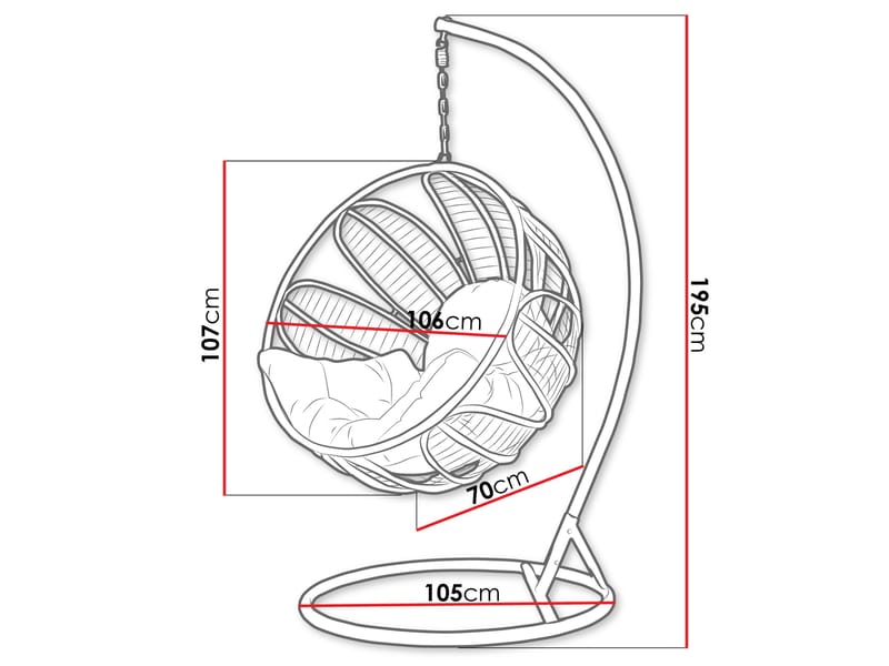 Bravion Hængestol til udendørs brug - grøn - Havemøbler - Havestole - Hængestol - Hængestol på stativ
