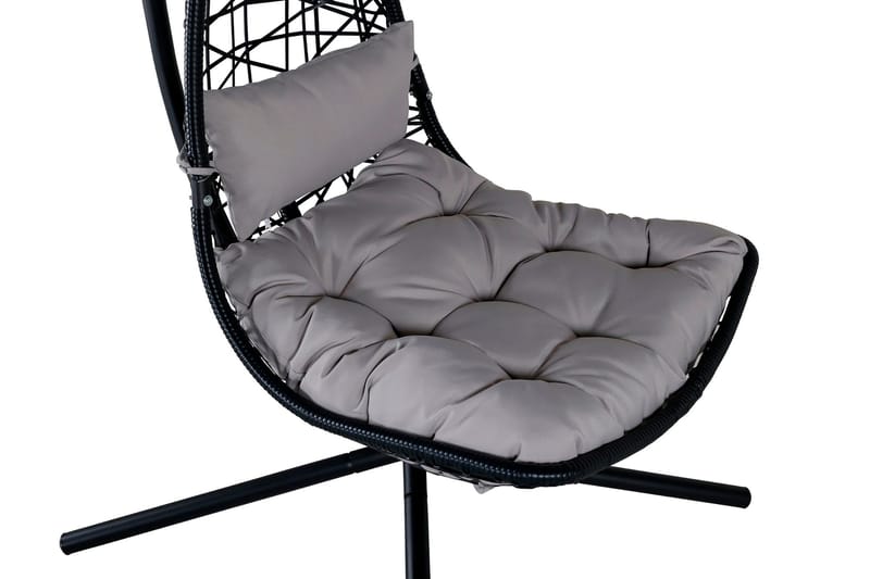 Edinburgh Hængestol med Hynde - Sort - Havemøbler - Havestole - Hængestol - Hængestol på stativ