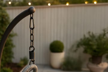 Edinburgh Hængestol med Hynde - Sort/Grå - Havemøbler - Havestole - Hængestol - Hængestol på stativ