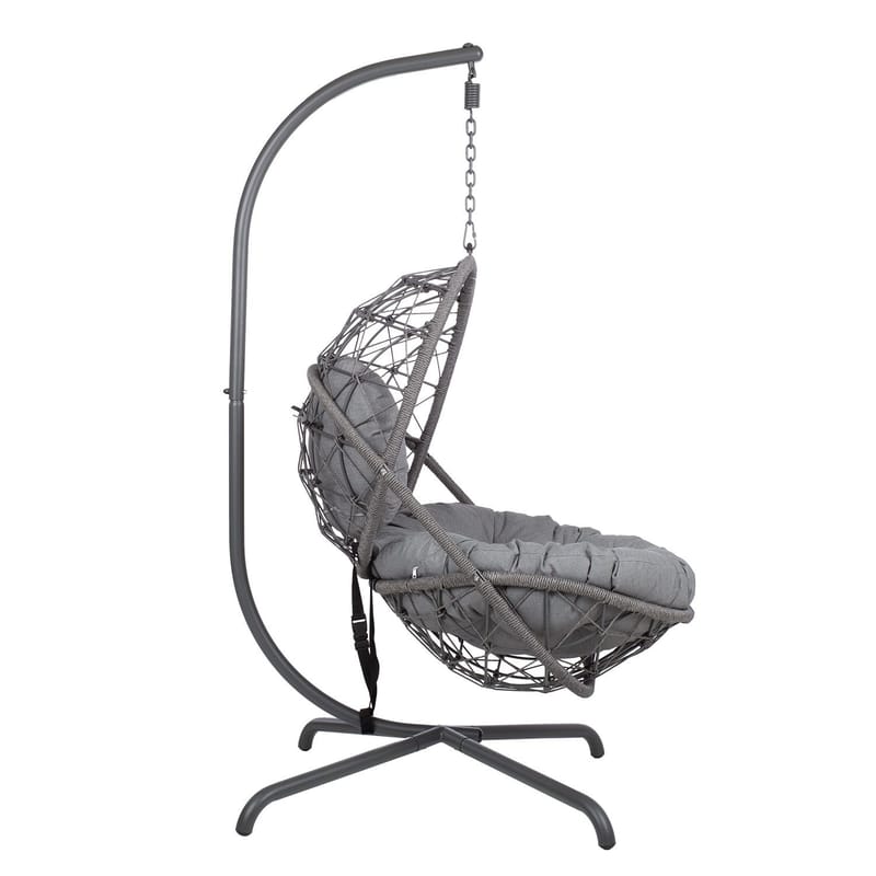 Hængestol HOME4YOU Amara 134x134x196 cm mørkegrå - mørkegrå - Havemøbler - Havestole - Hængestol - Hængestol på stativ