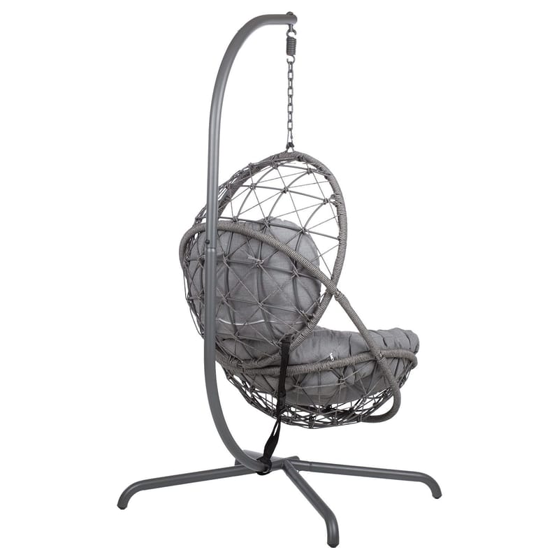 Hængestol HOME4YOU Amara 134x134x196 cm mørkegrå - mørkegrå - Havemøbler - Havestole - Hængestol - Hængestol på stativ