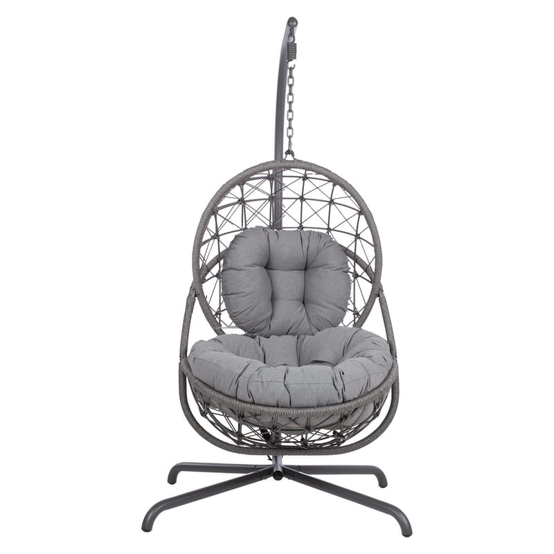 Hængestol HOME4YOU Amara 134x134x196 cm mørkegrå - mørkegrå - Havemøbler - Havestole - Hængestol - Hængestol på stativ