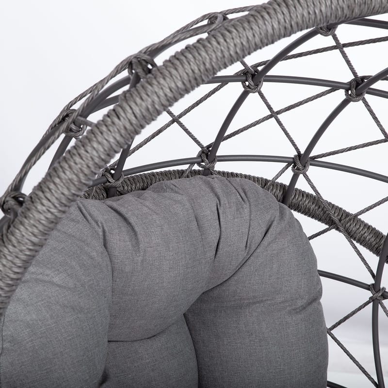 Hængestol HOME4YOU Amara 134x134x196 cm mørkegrå - mørkegrå - Havemøbler - Havestole - Hængestol - Hængestol på stativ
