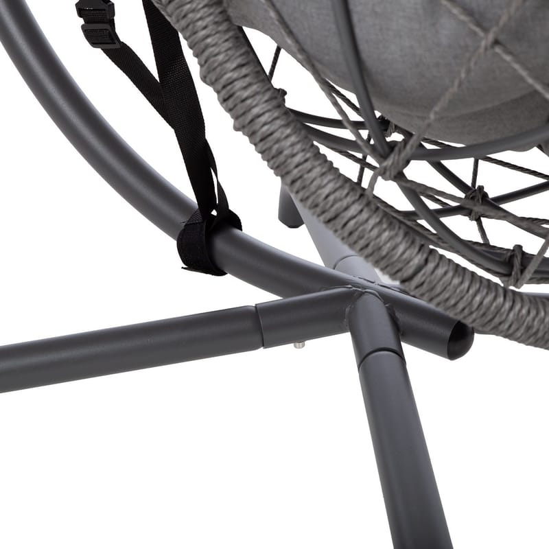 Hængestol HOME4YOU Amara 134x134x196 cm mørkegrå - mørkegrå - Havemøbler - Havestole - Hængestol - Hængestol på stativ