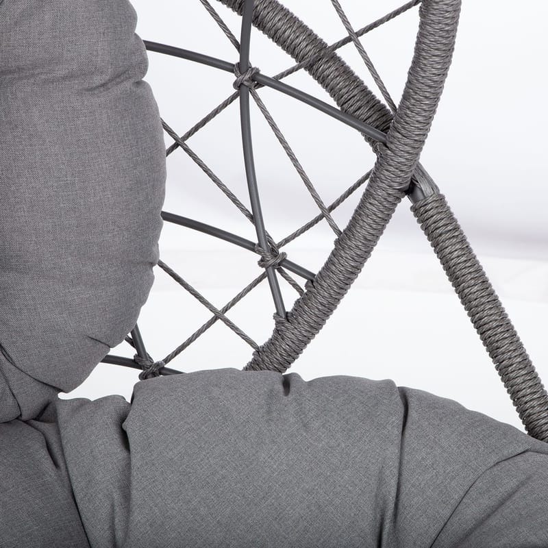 Hængestol HOME4YOU Amara 134x134x196 cm mørkegrå - mørkegrå - Havemøbler - Havestole - Hængestol - Hængestol på stativ