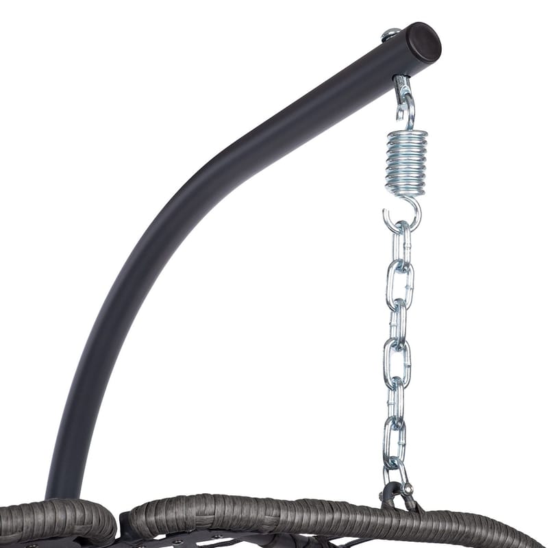 Hængestol HOME4YOU Finse 2-personers 142x106x194 cm mørkegrå - mørkegrå - Havemøbler - Havestole - Hængestol - Hængestol på stativ