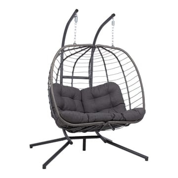 Hængestol HOME4YOU Finse 2-personers 142x106x194 cm mørkegrå - Mørkegrå - Havemøbler - Havestole - Hængestol - Hængestol på stativ