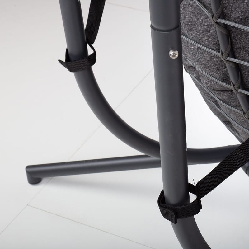 Hængestol HOME4YOU Finse 2-personers 142x106x194 cm mørkegrå - mørkegrå - Havemøbler - Havestole - Hængestol - Hængestol på stativ