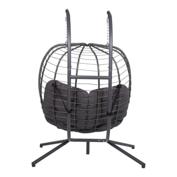 Hængestol HOME4YOU Finse 2-personers 142x106x194 cm mørkegrå - Mørkegrå - Havemøbler - Havestole - Hængestol - Hængestol på stativ