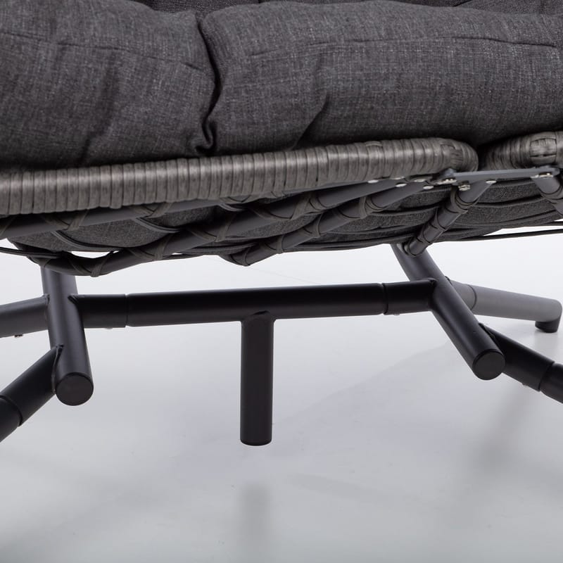 Hængestol HOME4YOU Finse 2-personers 142x106x194 cm mørkegrå - mørkegrå - Havemøbler - Havestole - Hængestol - Hængestol på stativ