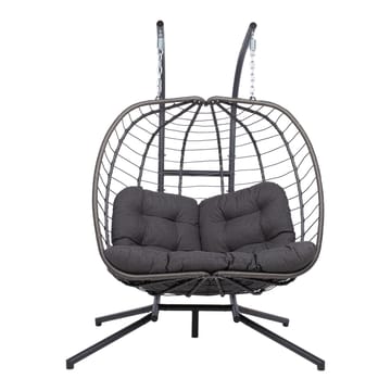 Hængestol HOME4YOU Finse 2-personers 142x106x194 cm mørkegrå - Mørkegrå - Havemøbler - Havestole - Hængestol - Hængestol på stativ