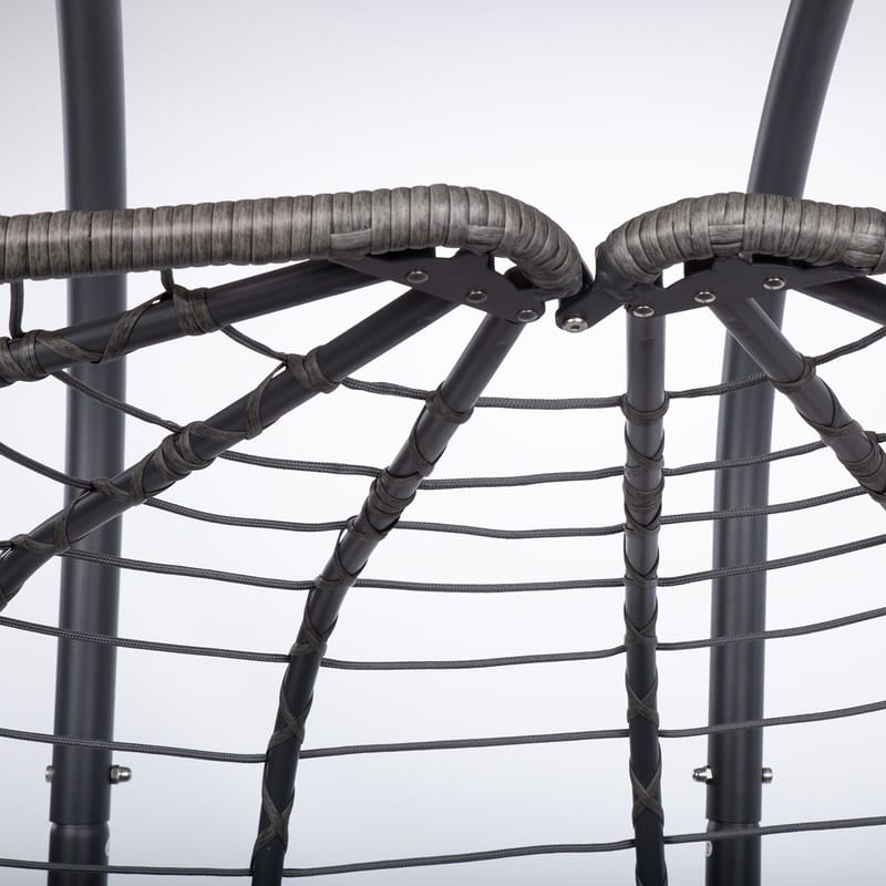 Hængestol HOME4YOU Finse 2-personers 142x106x194 cm mørkegrå - mørkegrå - Havemøbler - Havestole - Hængestol - Hængestol på stativ