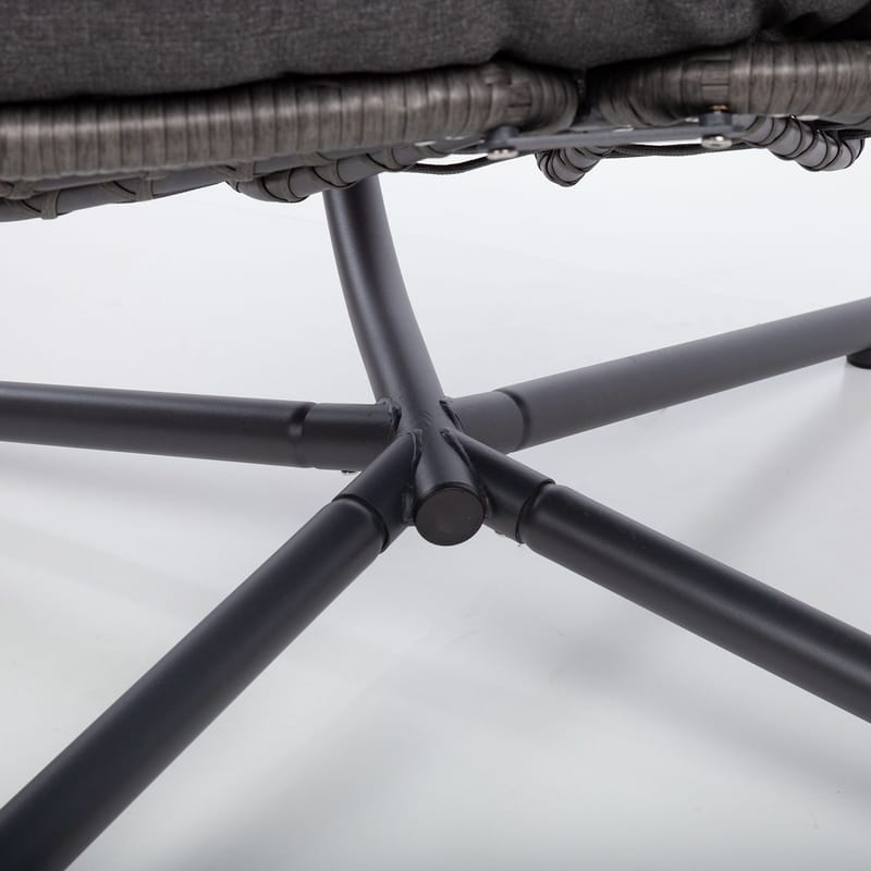 Hængestol HOME4YOU Granvin 90x114x186 cm mørkegrå - mørkegrå - Havemøbler - Havestole - Hængestol - Hængestol på stativ