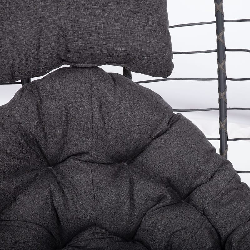 Hængestol HOME4YOU Granvin 90x114x186 cm mørkegrå - mørkegrå - Havemøbler - Havestole - Hængestol - Hængestol på stativ