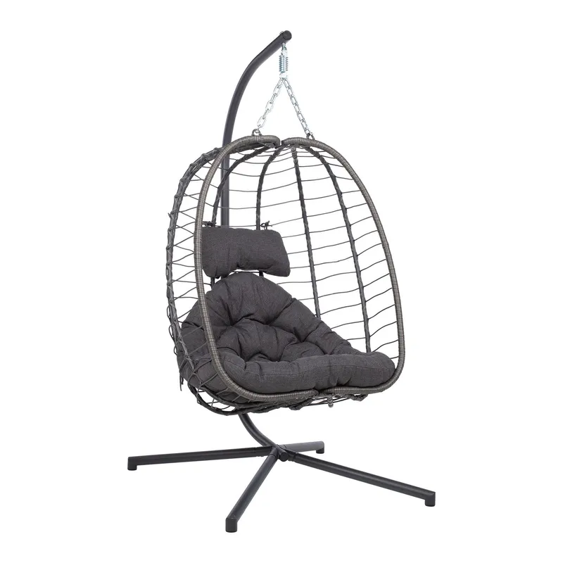 Hængestol HOME4YOU Granvin 90x114x186 cm mørkegrå, mørkegrå