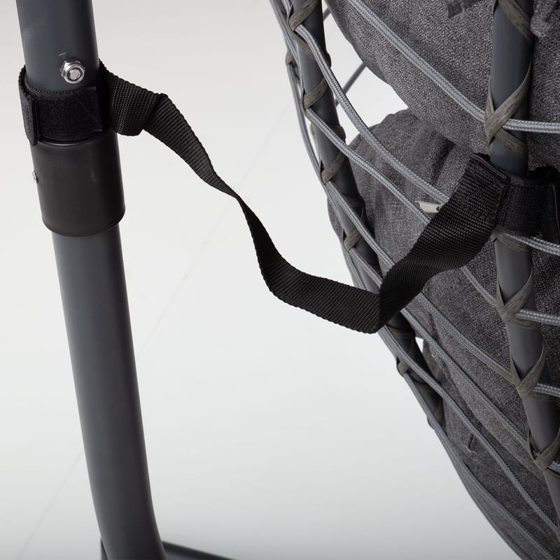 Hængestol HOME4YOU Granvin 90x114x186 cm mørkegrå - mørkegrå - Havemøbler - Havestole - Hængestol - Hængestol på stativ